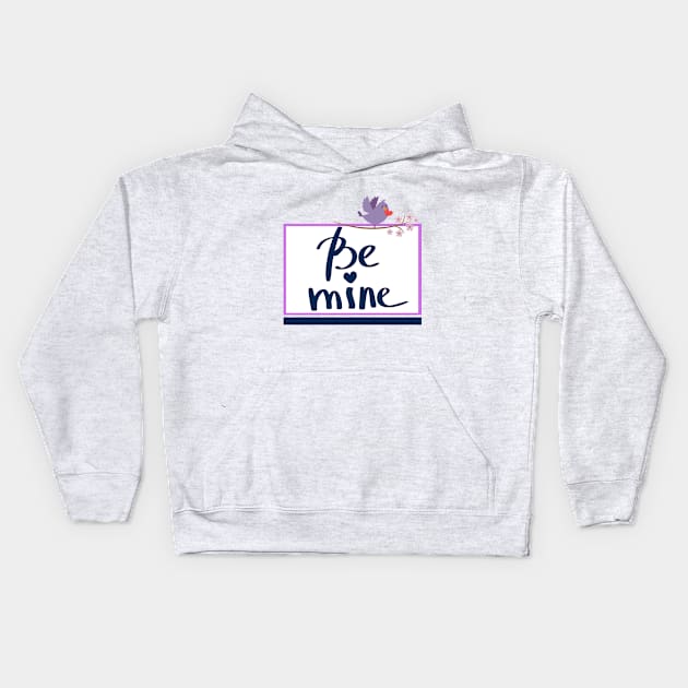 Be mine - Purple LOVE Bird Kids Hoodie by O.M design